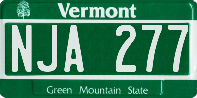 VT license plate NJA277