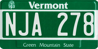 VT license plate NJA278