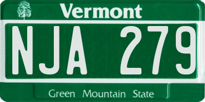 VT license plate NJA279