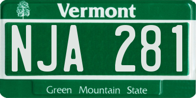 VT license plate NJA281