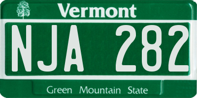 VT license plate NJA282