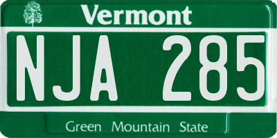 VT license plate NJA285
