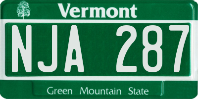 VT license plate NJA287