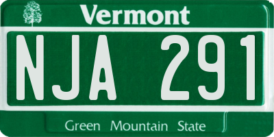 VT license plate NJA291
