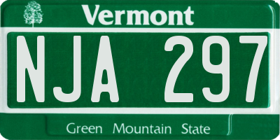 VT license plate NJA297