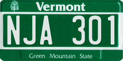 VT license plate NJA301