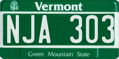 VT license plate NJA303