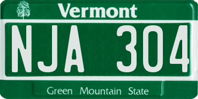 VT license plate NJA304