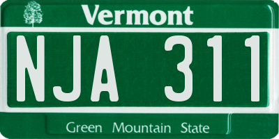 VT license plate NJA311