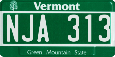 VT license plate NJA313