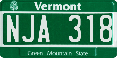 VT license plate NJA318