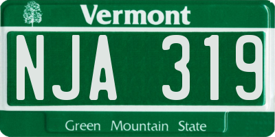 VT license plate NJA319