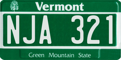 VT license plate NJA321
