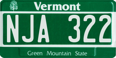 VT license plate NJA322