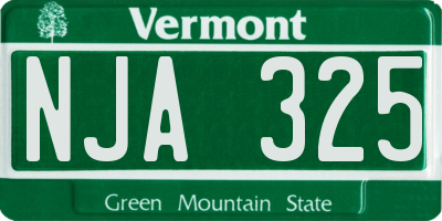 VT license plate NJA325