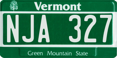 VT license plate NJA327