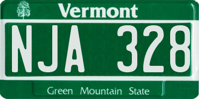VT license plate NJA328
