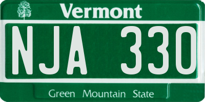 VT license plate NJA330