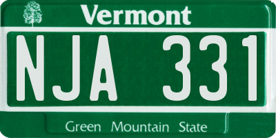 VT license plate NJA331