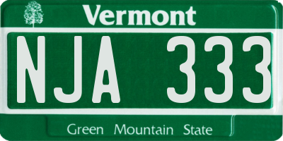 VT license plate NJA333