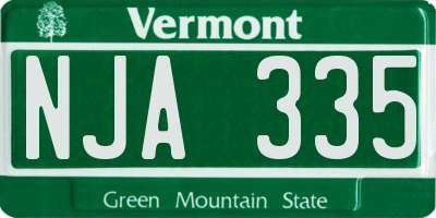 VT license plate NJA335