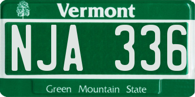 VT license plate NJA336