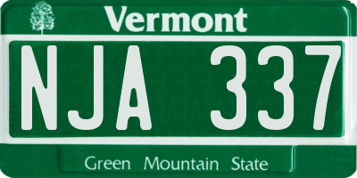 VT license plate NJA337