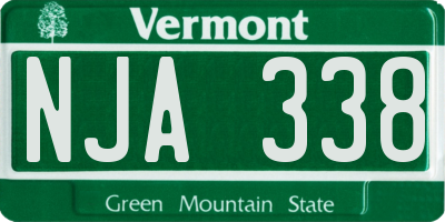 VT license plate NJA338