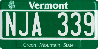 VT license plate NJA339