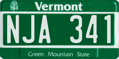VT license plate NJA341
