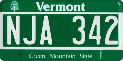 VT license plate NJA342