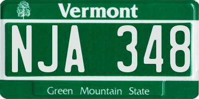 VT license plate NJA348