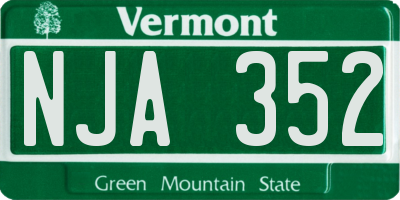VT license plate NJA352