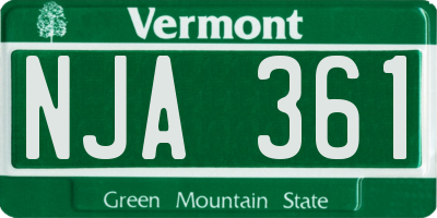 VT license plate NJA361