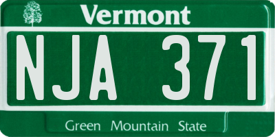 VT license plate NJA371