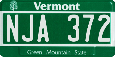 VT license plate NJA372