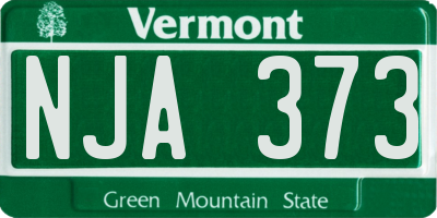 VT license plate NJA373