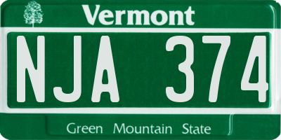 VT license plate NJA374