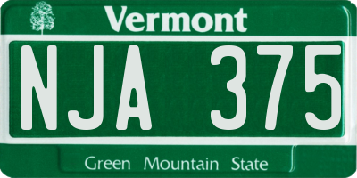 VT license plate NJA375