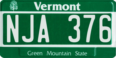 VT license plate NJA376