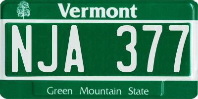 VT license plate NJA377