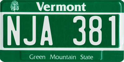 VT license plate NJA381
