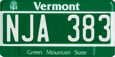 VT license plate NJA383