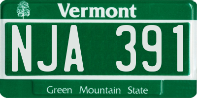VT license plate NJA391