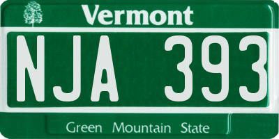 VT license plate NJA393