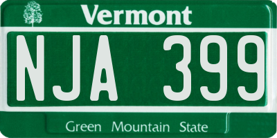 VT license plate NJA399