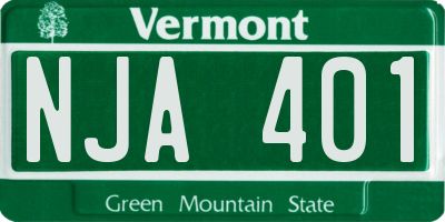 VT license plate NJA401