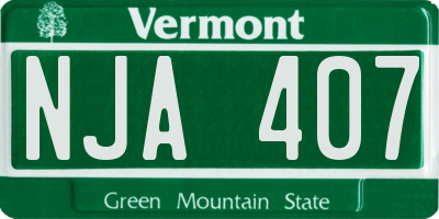 VT license plate NJA407