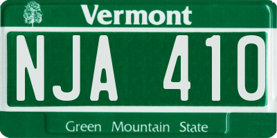 VT license plate NJA410