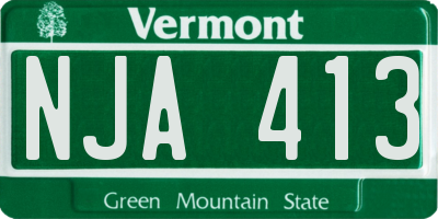 VT license plate NJA413